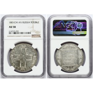 Russia Rouble 1801 СМ-АИ NGC AU 58