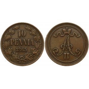 Russia for Finland 10 Pennia 1865