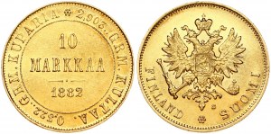 Russia for Finland 10 Markkaa 1882 S