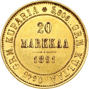 Russia for Finland 20 Markkaa 1891 L (R)