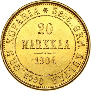 Russia for Finland 20 Markkaa 1904 L