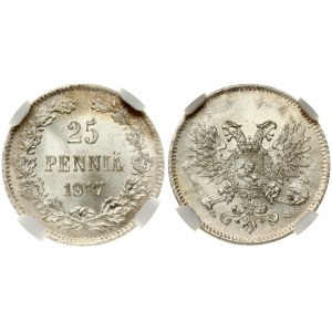 Russia for Finland 25 Pennia 1917 S NGC MS 66