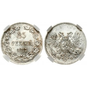 Russia for Finland 25 Pennia 1917 S NGC MS 65
