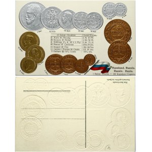 Postcard ND with Russian Coins