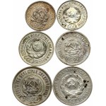 Russia 10, 15, 20 Kopecks 1922-1925 Lot of 6 Coins