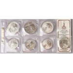 Russia 5 & 10 Roubles 1980 Moscow Olympics SET of 7 Coins