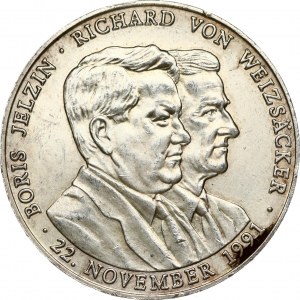 Russia Medal 1991 Yeltsin and Weizsaker