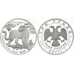 Russia 3 Roubles 2011 (MMD) Persian Leopard