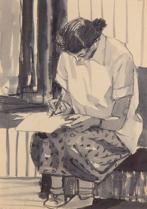 Andrzej Wróblewski (1927 Wilno - 1957 Tatry), [Teresa pisząca, Kompozycja figuralna nr 765]