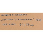 Andrzej S. Kowalski (1930 Sosnowiec - 2004 Katowice), Chłopiec z kwiatkiem, 1958