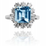 Emerald cut aquamarine ring ~ 3.00ct