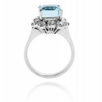 Emerald cut aquamarine ring ~ 3.00ct
