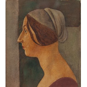Bolesław Cybis (1895 Massandra Farm auf der Krim - 1957 Trenton (New Jersey, USA)), Kopf einer Frau in der Tradition der altitalienischen Malerei, um 1930