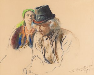 Leon Wyczółkowski (1852 Huta Miastkowska - 1936 Warszawa), Para chłopów krakowskich, 1904
