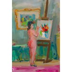 Jakub Zucker (1900 Radom - 1981 New York), Nude in front of an easel