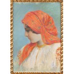 Author unknown, Portrait of a girl in a shawl, 1900