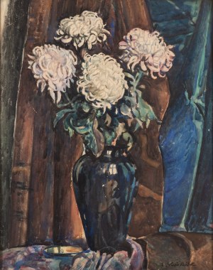 Zdzisław Kraśnik (1881 Gorzewo - 1964 Warszawa), Chryzantemy w wazonie