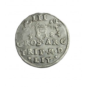 STEFAN BATORY (1576-1586) trojak litewski 15-84 R;