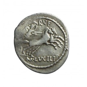 REPUBLIKA, M.Lucilius Rufus, denar 101 p.n.e.