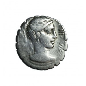 REPUBLIC, C.Hosidius C.F.Geta, denarius serratus 68 BC.