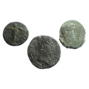 ŘÍM AUGUSTUS, 3 provinční bronzy s pěknou patinou