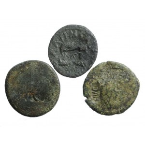 ROME AUGUSTUS, aces with legion countermarks, set of 3 pieces