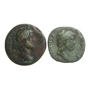 ROME, HADRIAN - Hadrians zwei Asse mit SPES und CLEMENTIA