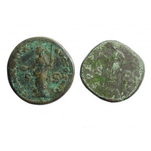ROME, HADRIAN-Two Hadrian's Aces with SPES and CLEMENTIA