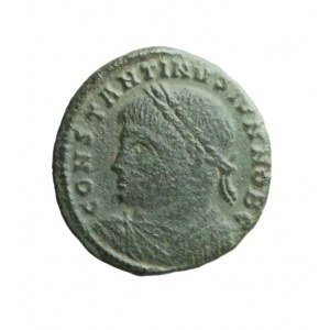 RÍM, CONSTANTINUS I., vzácny folis s otvorenou bránou
