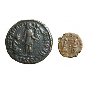 ROME, VALENTINIANUS II, set of 2 bronzes