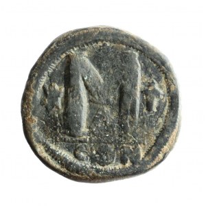 BIZANCJUM-JUSTINIANUS I (527-565 ne), AE folis, Konstantinopel