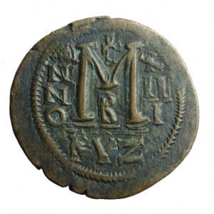 BIZANCJUM-JUSTINIANUS I (527-565 ne), AE folis, giant, 40 mm