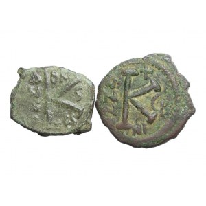 BIZANCJUM-JUSTINUS II (565-578 ne), AE K=polovina fólie, sada 2 ks