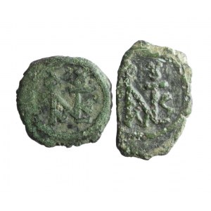 BIZANCJUM-JUSTINUS II (565-578 ne), AE pentanummion, zestaw 2 szt