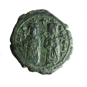 BIZANCJUM-PHOCAS with LEONTIA (602-610 ne), a beautiful folis in green patina