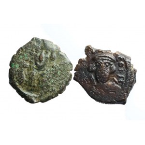 BIZANCJUM-CONSTANS II (641-668 ne), AE folisy z Syrakuz, zestaw 2 szt