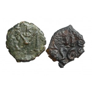 BIZANCJUM-CONSTANS II (641-668 ne), AE folis zo Syrakúz, sada 2 kusov