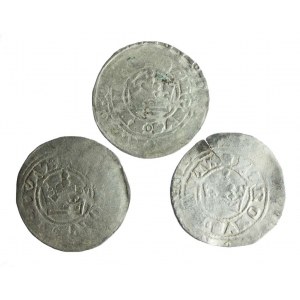 KINGDOM OF CZECH, Charles I 1346-1378, set of 3 Prague pennies