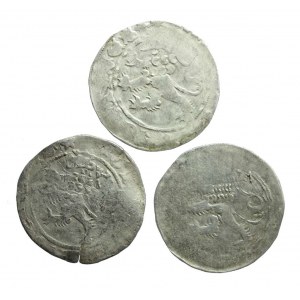 KINGDOM OF CZECH, Charles I 1346-1378, set of 3 Prague pennies