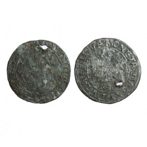 ZYGMUNT II AUGUST (1544-1572) gefälschter litauischer Halbpfennig 2 Stück