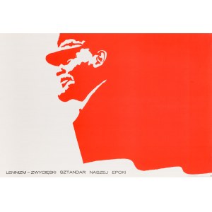 Propagačný plagát Leninizmus - víťazná zástava našej éry - navrhol Jakub EROL (1941-2018) , Paweł UDOROWIECKI (1944-2002)
