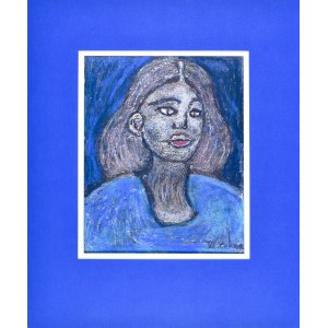 Eugeniusz TUKAN-WOLSKI (1928-2014), Busta ženy v modrom svetri