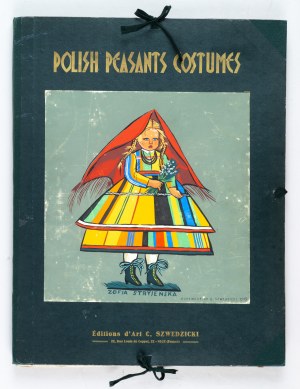 Zofia Stryjeńska. Polskie stroje ludowe. 1939r. Teka 40 oryginalnych kolorowanych grafik.