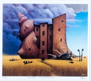 Jacek Yerka. Grafika sygnowana. Ślimak czynszowy. Po 1997 r.