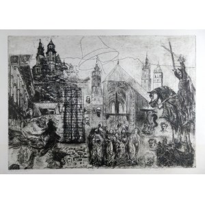 Konrad Srzednicki. Etching signed. Senioralia, 1987