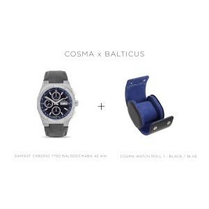 Limitiert auf 50 Stück Balticus Stardust DAMAST CHRONO + Cosma WatchRoll Uhr