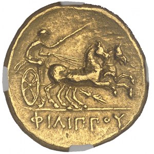 Macédoine (royaume de), Philippe II (359-336 av. J.-C.). Statère d’or posthume ND (323-315 av. J.-C.), Amphipolis ou Pella.