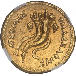 Royaume lagide, Ptolémée II (283-246 av. J.-C.). Octodrachme d’or ou mnaieion ND (252-249 av. J.-C.), Alexandrie.