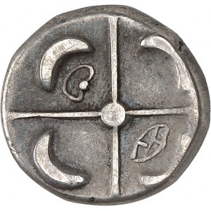 Longostalètes. Drachme de style languedocien, Série 25 ND (milieu du IIIe - première moitié du IIe siècle avant J.-C.).