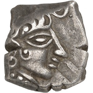 Pétrocores. Drachme de style flamboyant, Série 91 ND (milieu du IIe - première moitié du Ier siècle avant J.-C.).